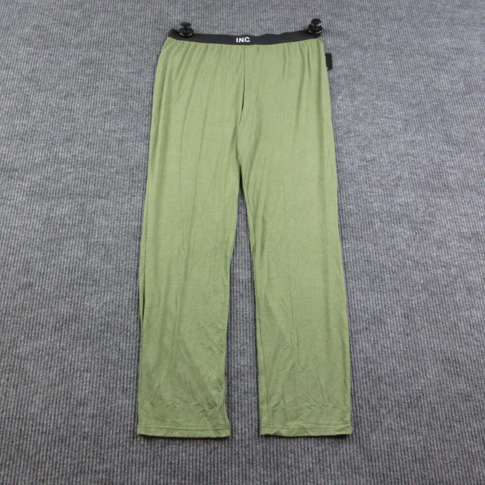 I.N.C. Pants Womens Large Green Sweatpants Jersey Elastic Waist 33x30.5* NWT